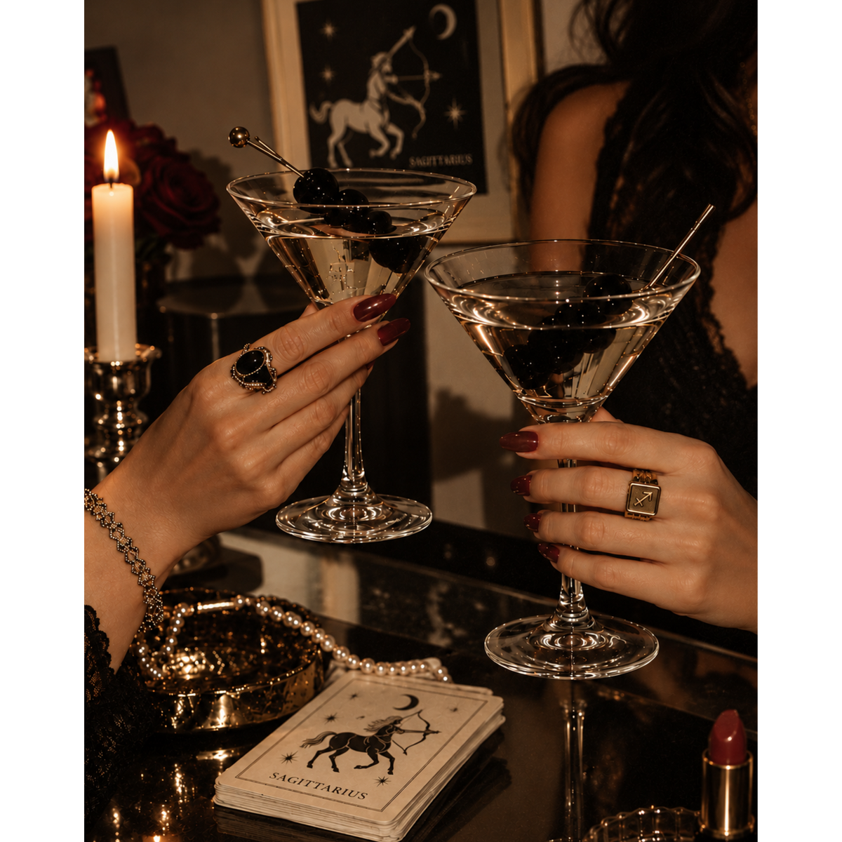 Sagittarius Vintage Cocktail Photo Tee