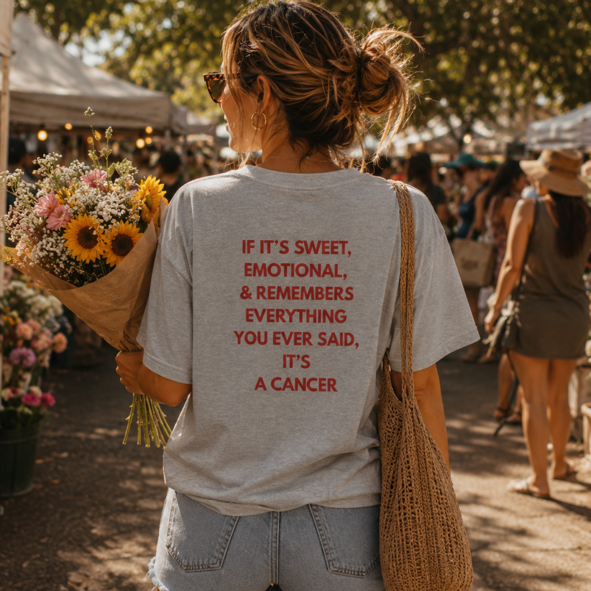 Cancer Zodiac T‑Shirt — “If It’s Sweet, Emotional…It’s a Cancer” Horoscope Tee
